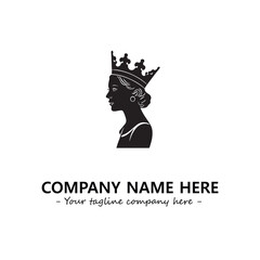 Head of queen logo company design vector illustration