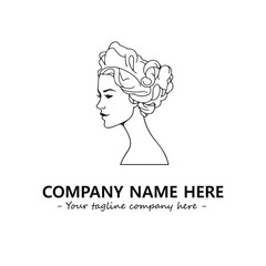 Head of queen logo company design vector illustration