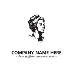 Head of queen logo company design vector illustration