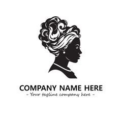 Head of queen logo company design vector illustration