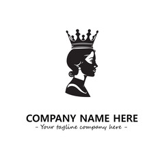 Head of queen logo company design vector illustration
