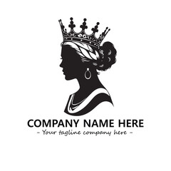 Head of queen logo company design vector illustration