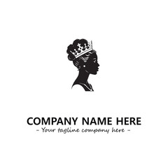 Head of queen logo company design vector illustration
