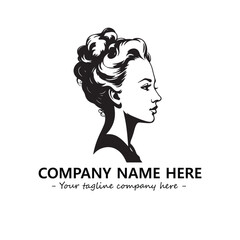Head of queen logo company design vector illustration