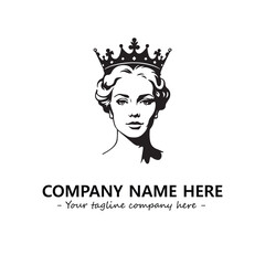 Head of queen logo company design vector illustration