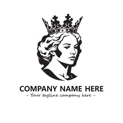 Head of queen logo company design vector illustration