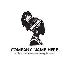 Head of queen logo company design vector illustration