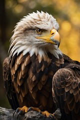 Obraz premium Majestic Bald Eagle in Natural Habitat – High-Resolution Wildlife Photo