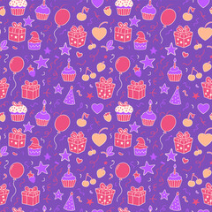 Colorful Pixelated Birthday Pattern