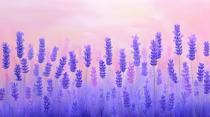 Pastel Lavender Field at Sunrise