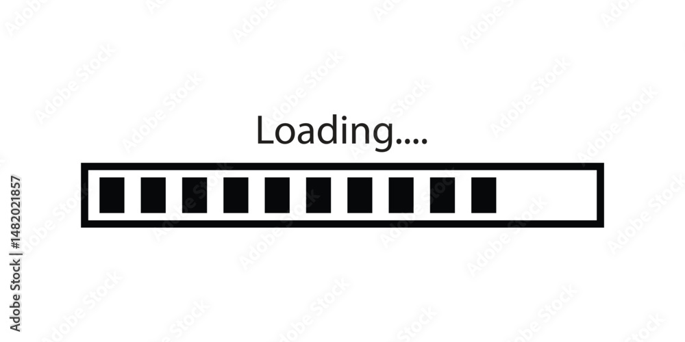Poster loading icons and progress bar horizontal load indicators vector. load bar, buffer loader, download 