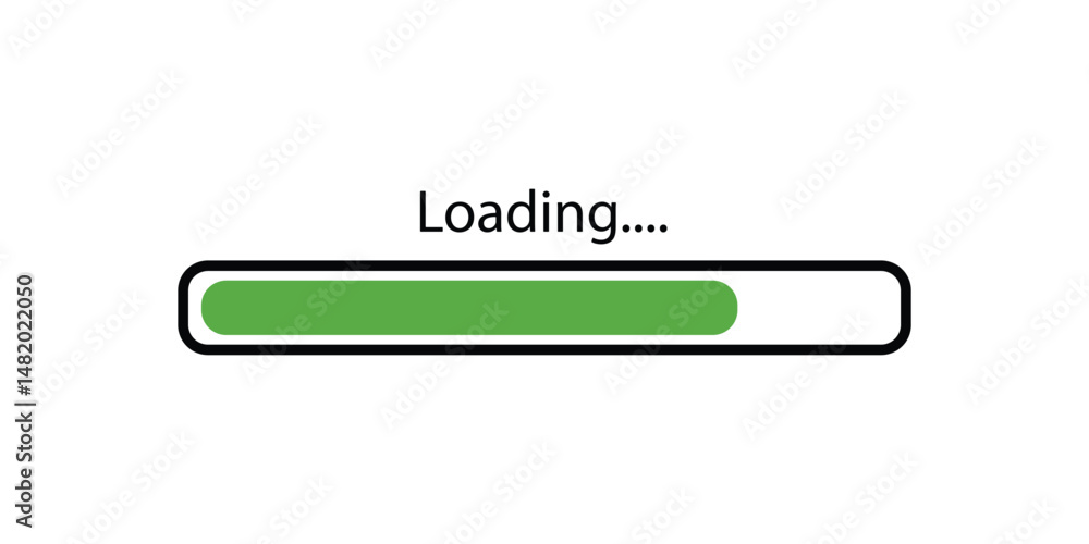 Poster loading bar, progress icons. load bar, buffer loader, status, download or upload icons. horizontal l