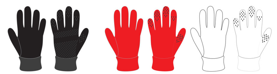 Obraz premium Mockup of a white sporty golf gloves front and back view on isolated background