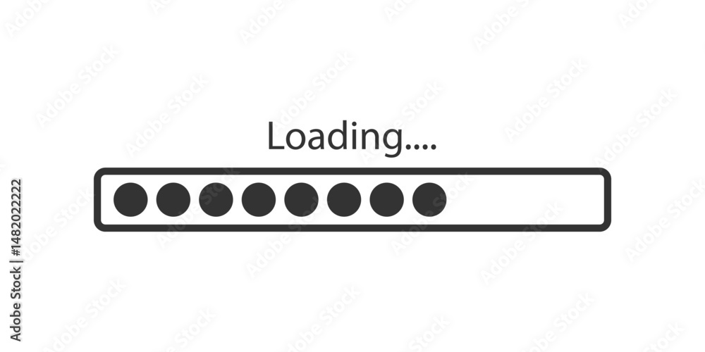 Poster loading bar, progress icons. load bar, buffer loader, status, download or upload icons. horizontal l