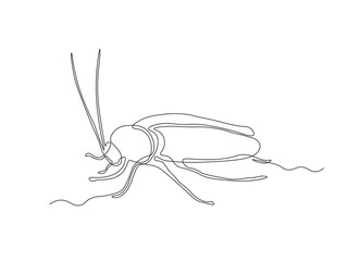 Abstract insect, cockroach,beetle, continuous single line art hand drawing sketch logo