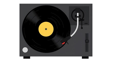 Obraz premium Playing Vinyl Record on Turntable for Music Listening