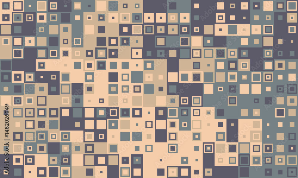 Aufkleber abstract geometric background with a mosaic of varying sized squares in muted earth tones. ideal for