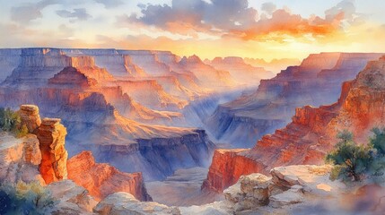 Fototapeta premium Grand Canyon Sunrise Panorama