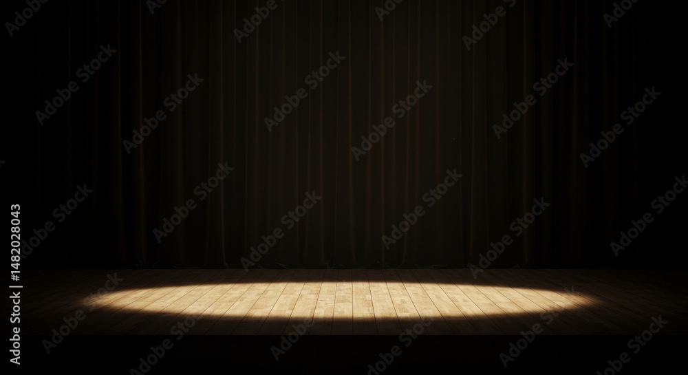 Poster empty illuminated stage with spotlight abstract background