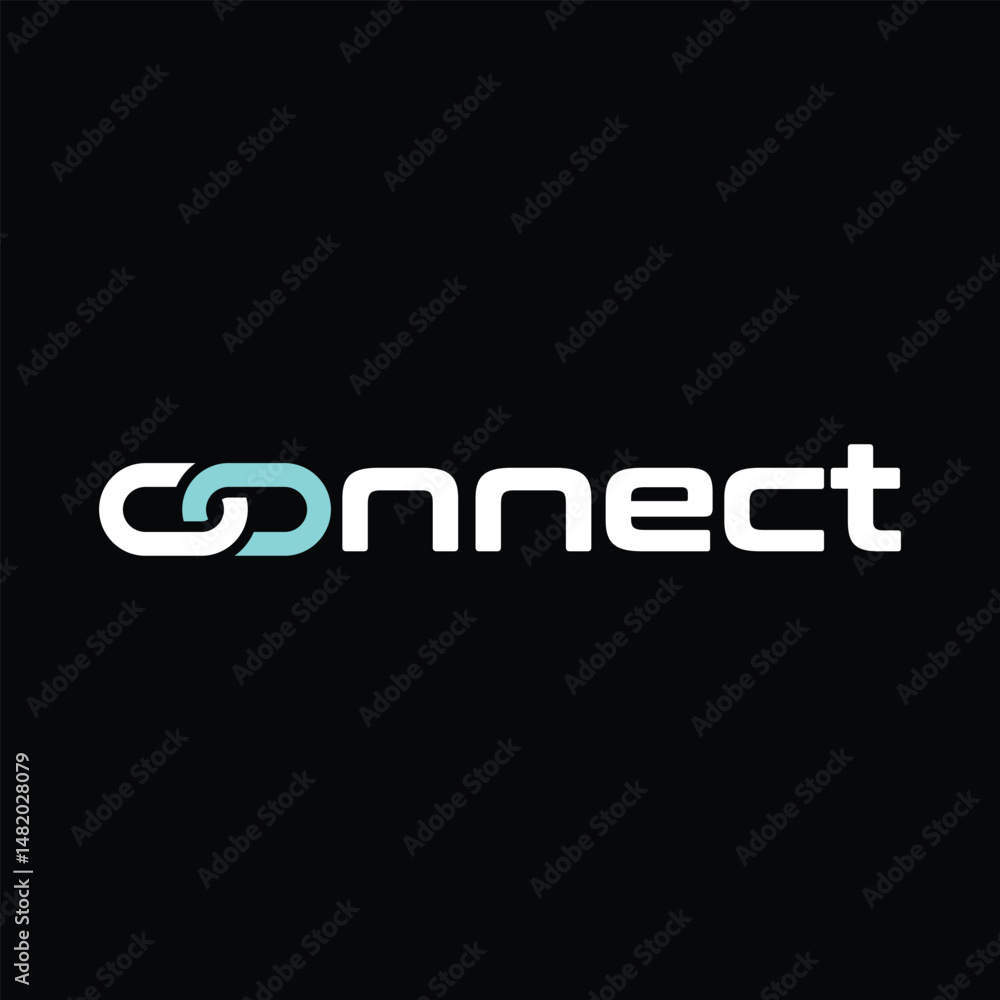 Poster this picture is a word mark logo design of the word connect with the letter c and o connected like a