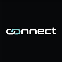 this picture is a word mark logo design of the word CONNECT with the letter C and O connected like a chain