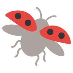 Obraz premium Ladybug illustration, Colorful Garden Ladybug vector, Colorful Gardening Clipart, Gardener design sublimation 