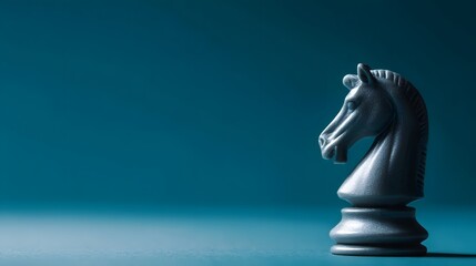 Minimal Chess Knight Piece on Left with Clean Background for Strategy Concept