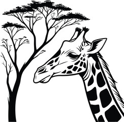 giraffe silhouette vector