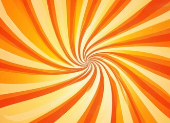 groovy 70s swirl background in orange and yellow, retro psychedelic pattern