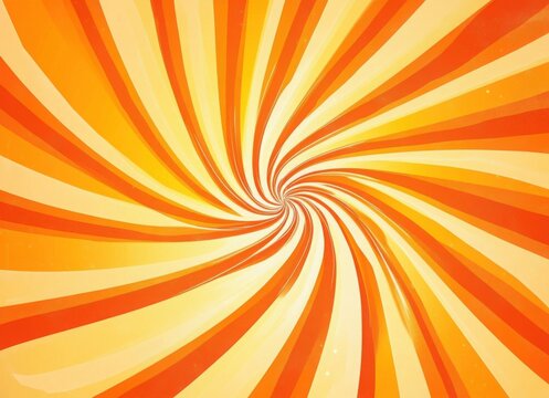 groovy 70s swirl background in orange and yellow, retro psychedelic pattern