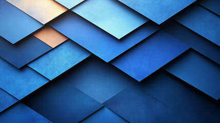 Abstract geometric pattern of overlapping squares in shades of blue.