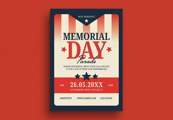 Retro Modern Memorial Day Parade Event Flyer