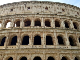 Naklejka premium Colosseum in Rome, Italy. Roman Coliseum is one of the main tourist attractions in Rome.
