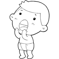 cute little thai kid doodle, Illustration cartoon element hand drawn style