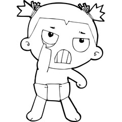 Fototapeta premium cute little thai kid doodle, Illustration cartoon element hand drawn style