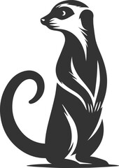 Cute animal meerkat vector isolated silhouette
