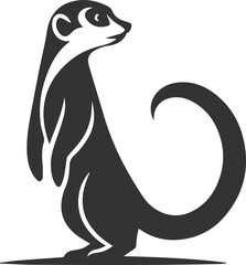 Cute animal meerkat vector isolated silhouette