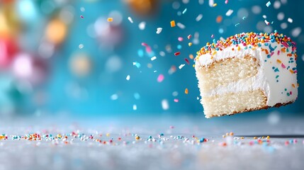 Cake Slice with Sprinkles