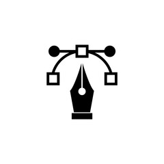 Fountain pen nib glyph icon isolated on white background