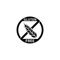 Plakat Gluten free label Icon isolated on white background