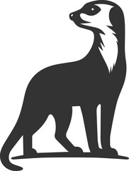Cute animal meerkat vector isolated silhouette