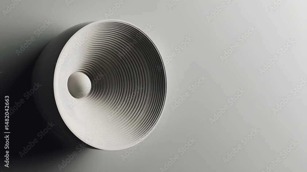 Poster minimalist speaker cone photo with modern design on clear background for tech