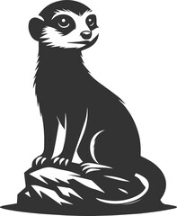 Cute animal meerkat vector isolated silhouette