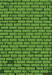 Green Brick Wall Background Texture