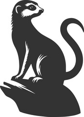 Cute animal meerkat vector isolated silhouette
