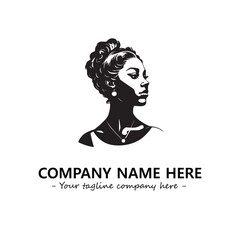 Head of queen logo company design vector illustration