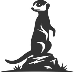 Cute animal meerkat vector isolated silhouette