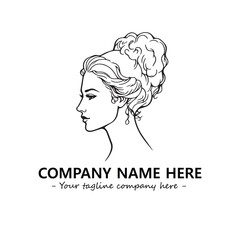 Head of queen logo company design vector illustration
