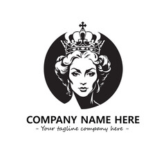 Head of queen logo company design vector illustration
