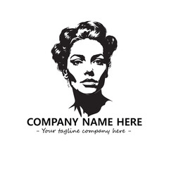 Head of queen logo company design vector illustration